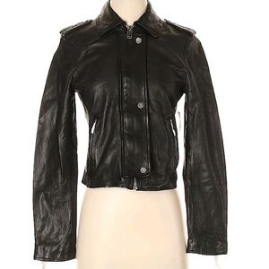 🍁Black leather gap jacket🍁